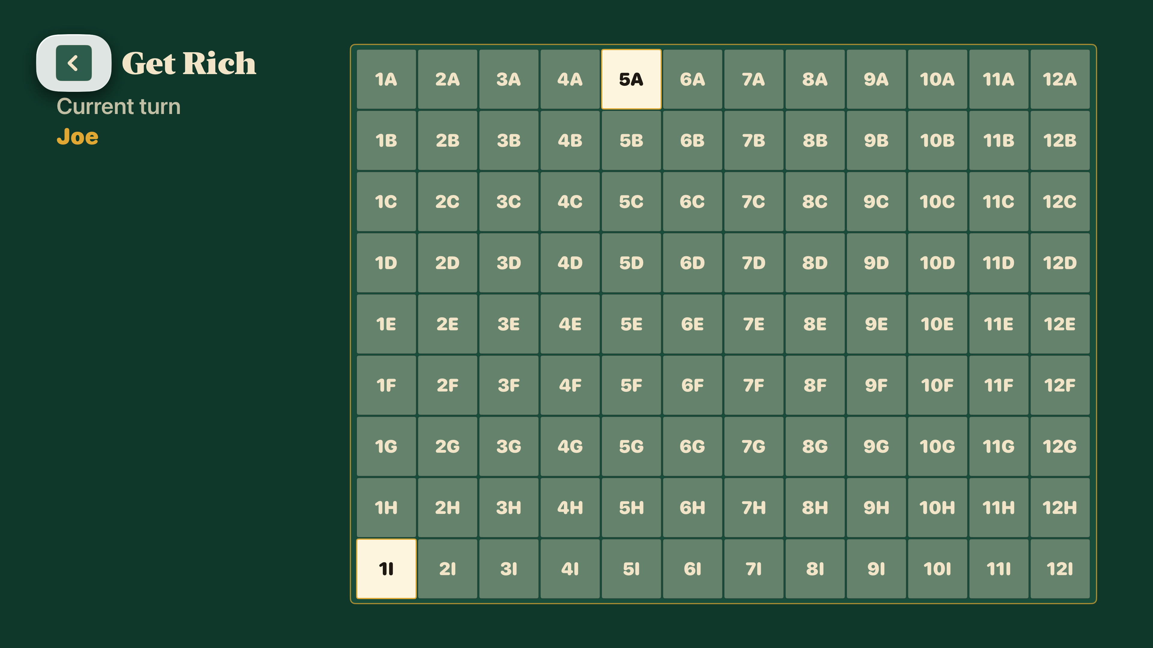 Get Rich shared game board displayed on Apple TV
