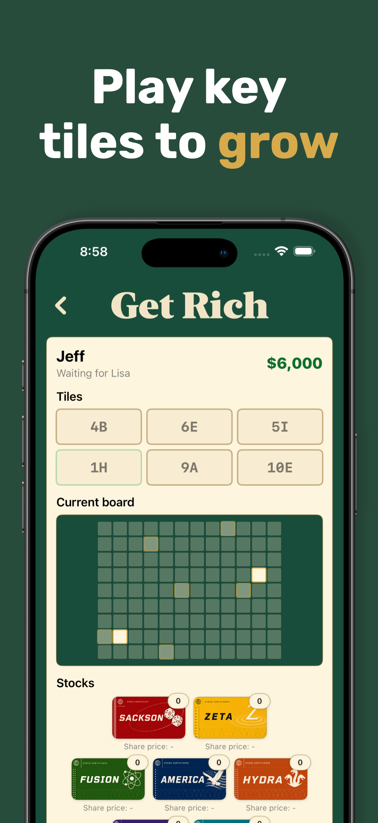 Get Rich iPhone screenshot -- merger decisions