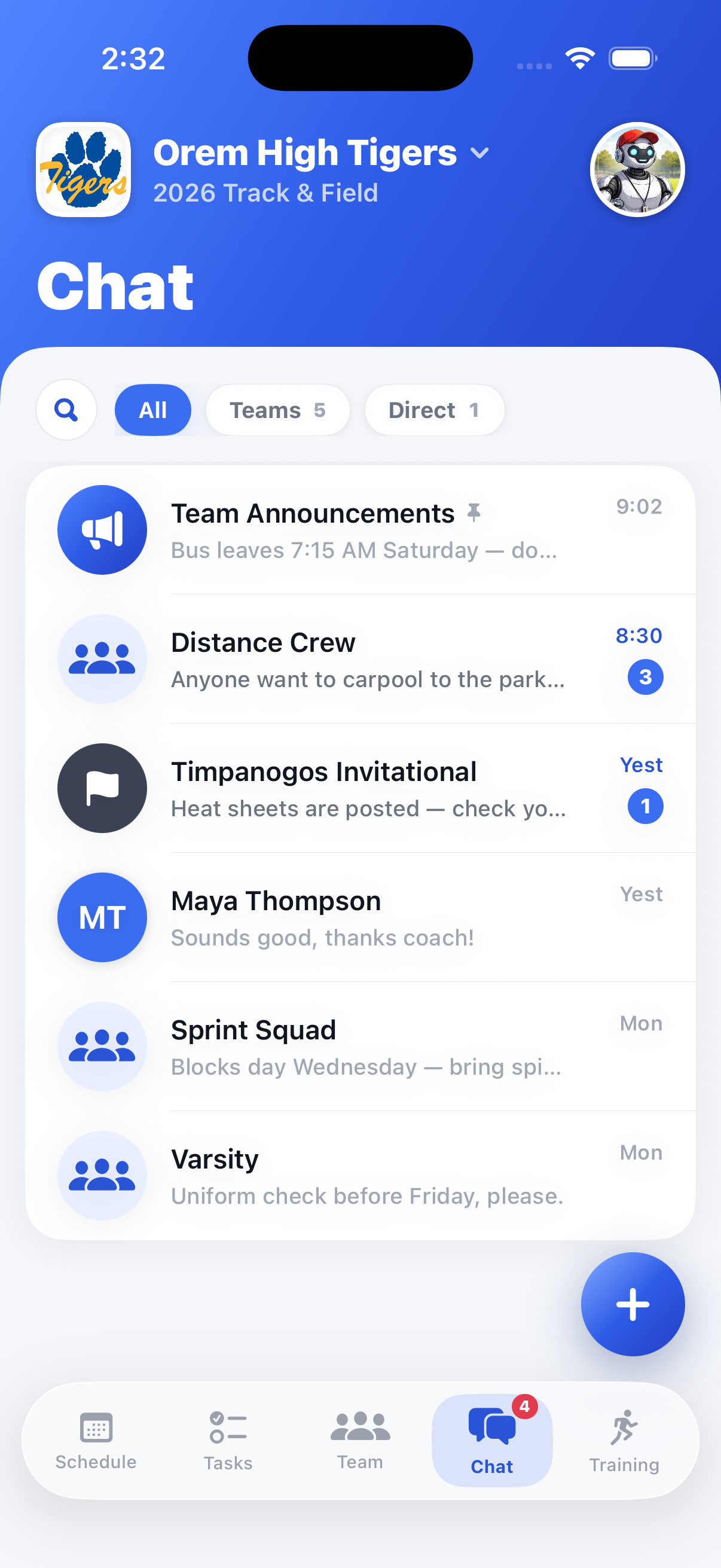 Chat tab screenshot